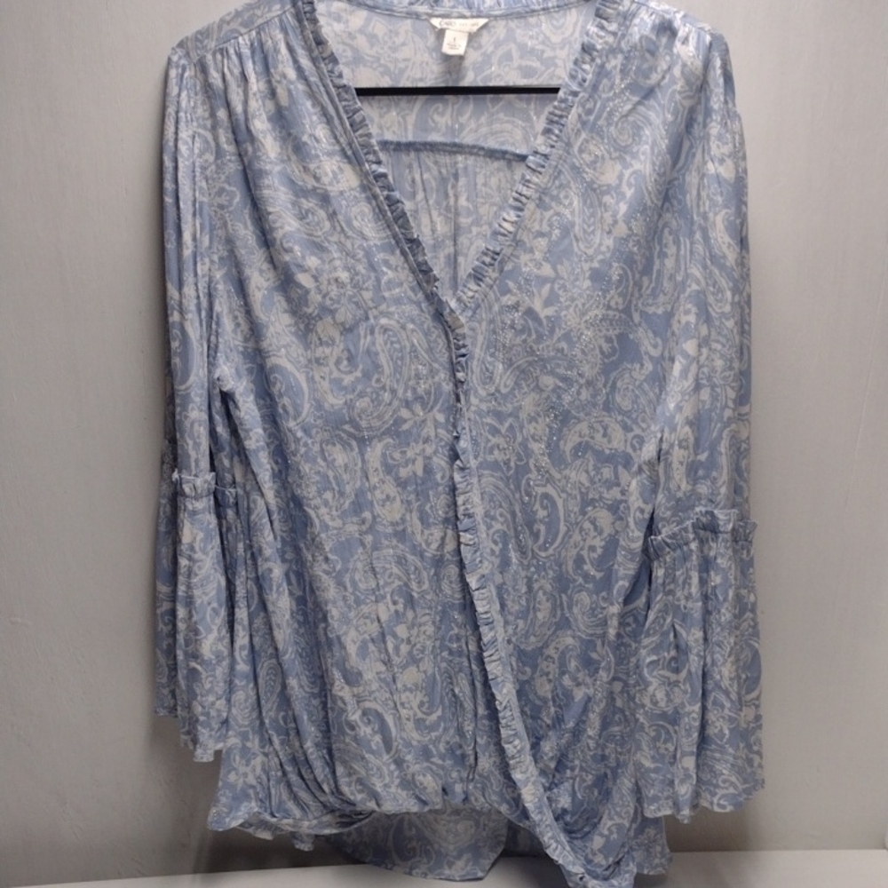 Cato Gray Wrap Blouse  Size L